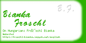 bianka froschl business card